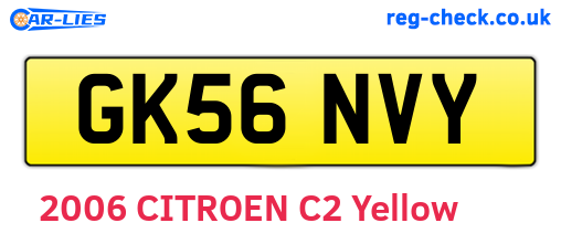 GK56NVY are the vehicle registration plates.
