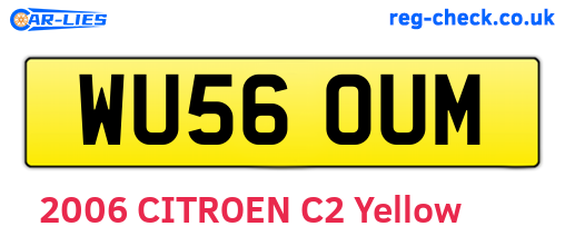 WU56OUM are the vehicle registration plates.