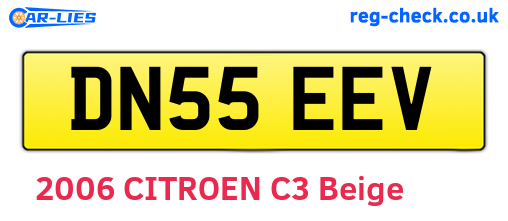 DN55EEV are the vehicle registration plates.