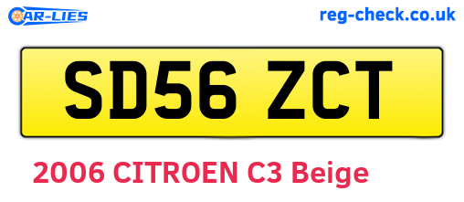 SD56ZCT are the vehicle registration plates.