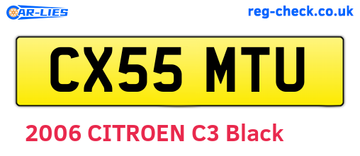 CX55MTU are the vehicle registration plates.