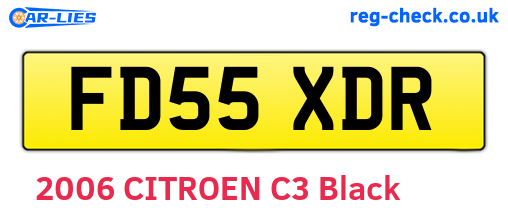 FD55XDR are the vehicle registration plates.
