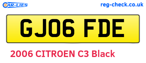 GJ06FDE are the vehicle registration plates.
