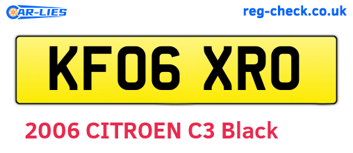 KF06XRO are the vehicle registration plates.