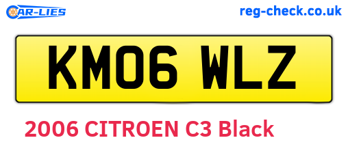 KM06WLZ are the vehicle registration plates.