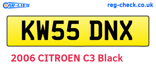 KW55DNX are the vehicle registration plates.