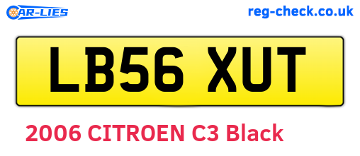 LB56XUT are the vehicle registration plates.