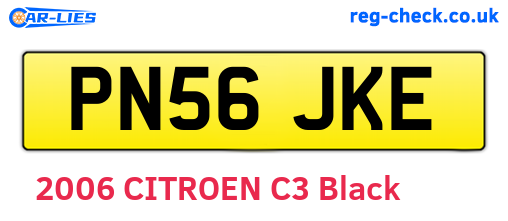 PN56JKE are the vehicle registration plates.