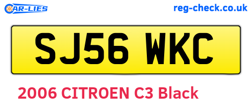 SJ56WKC are the vehicle registration plates.