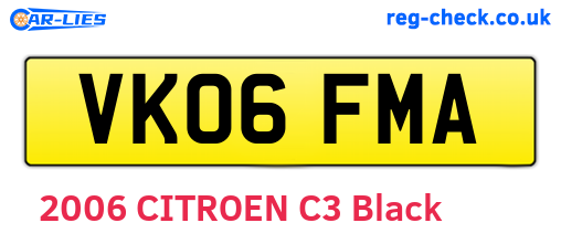 VK06FMA are the vehicle registration plates.
