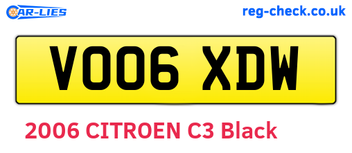 VO06XDW are the vehicle registration plates.