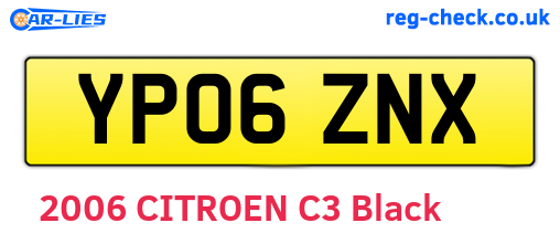 YP06ZNX are the vehicle registration plates.