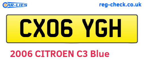 CX06YGH are the vehicle registration plates.