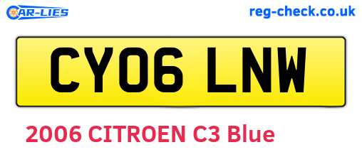 CY06LNW are the vehicle registration plates.