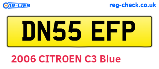 DN55EFP are the vehicle registration plates.