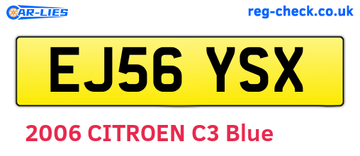 EJ56YSX are the vehicle registration plates.