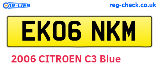 EK06NKM are the vehicle registration plates.