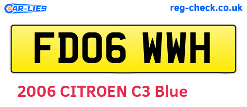 FD06WWH are the vehicle registration plates.