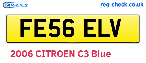 FE56ELV are the vehicle registration plates.