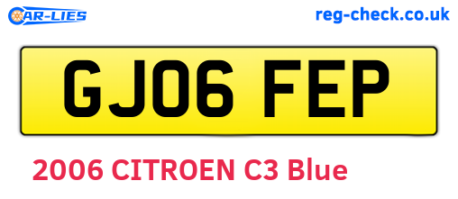 GJ06FEP are the vehicle registration plates.