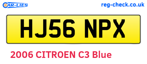HJ56NPX are the vehicle registration plates.