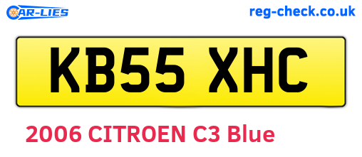 KB55XHC are the vehicle registration plates.
