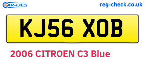 KJ56XOB are the vehicle registration plates.