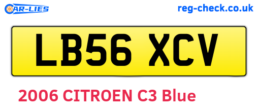 LB56XCV are the vehicle registration plates.
