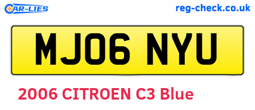 MJ06NYU are the vehicle registration plates.