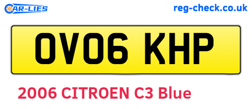 OV06KHP are the vehicle registration plates.