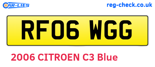 RF06WGG are the vehicle registration plates.