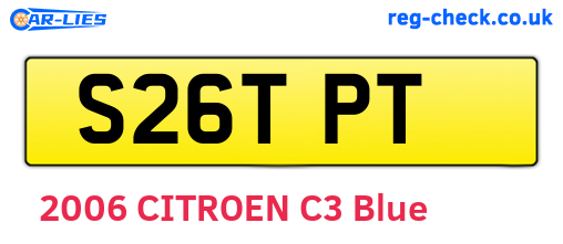 S26TPT are the vehicle registration plates.
