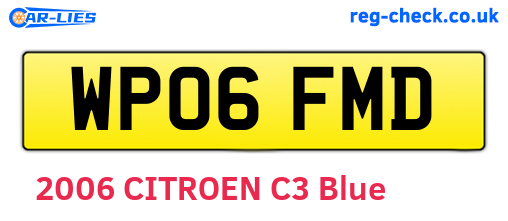 WP06FMD are the vehicle registration plates.