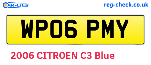 WP06PMY are the vehicle registration plates.