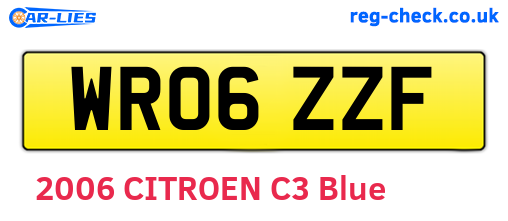 WR06ZZF are the vehicle registration plates.