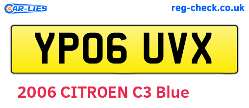 YP06UVX are the vehicle registration plates.