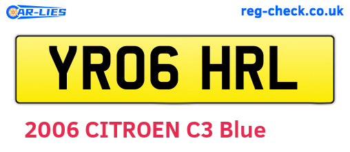 YR06HRL are the vehicle registration plates.