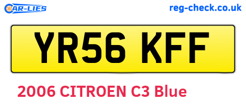 YR56KFF are the vehicle registration plates.