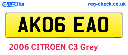 AK06EAO are the vehicle registration plates.