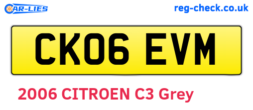 CK06EVM are the vehicle registration plates.