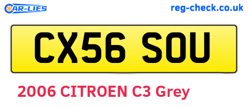 CX56SOU are the vehicle registration plates.