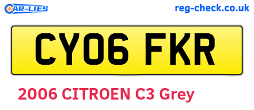 CY06FKR are the vehicle registration plates.
