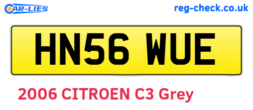 HN56WUE are the vehicle registration plates.