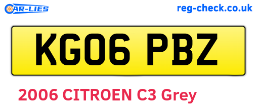 KG06PBZ are the vehicle registration plates.