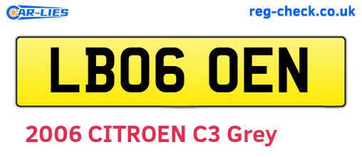 LB06OEN are the vehicle registration plates.