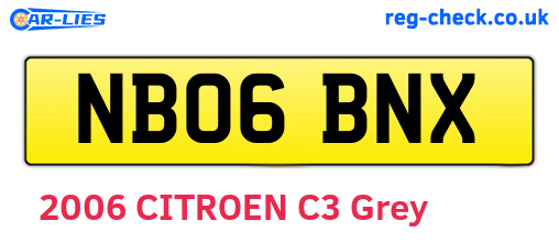 NB06BNX are the vehicle registration plates.