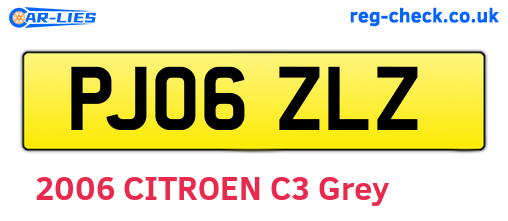 PJ06ZLZ are the vehicle registration plates.