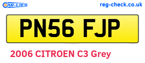 PN56FJP are the vehicle registration plates.