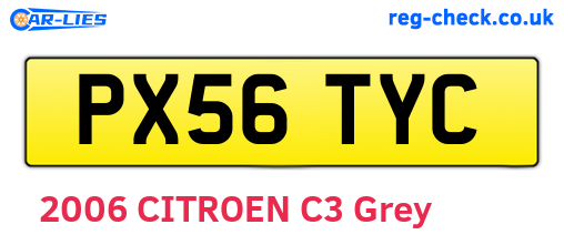 PX56TYC are the vehicle registration plates.