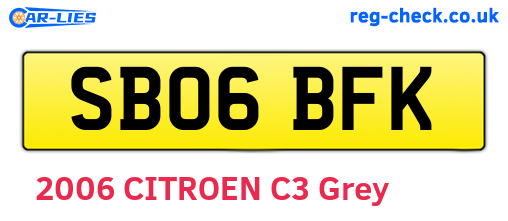 SB06BFK are the vehicle registration plates.